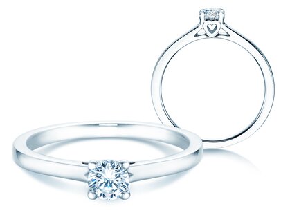 Anello di Fidanzamento Romance in 18K oro bianco con diamante 0,30ct G/SI