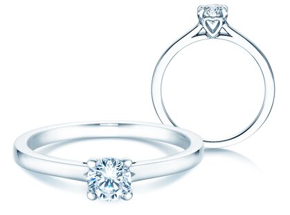 Anello di Fidanzamento Romance in 18K oro bianco con diamante 0,40ct G/SI
