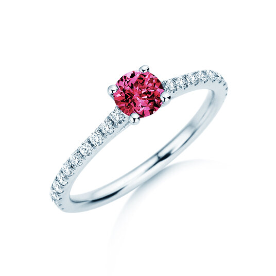 Anello con pietra di nascita Pure Colour luglio in 9K oro rosa con rubino 0,50ct e diamanti 0,26ct