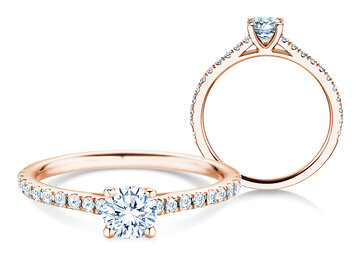 Anello con pietra di nascita Pure Colour aprile in 9K oro bianco con diamante 0,50ct e diamanti 0,26ct