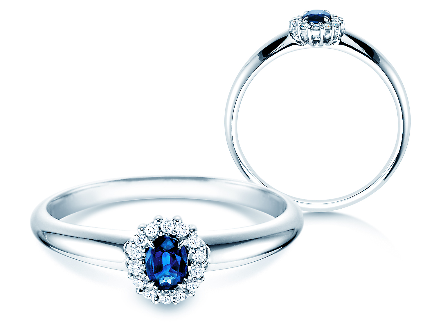 Anello di fidanzamento Jolie con zaffiro smeraldo o rubino