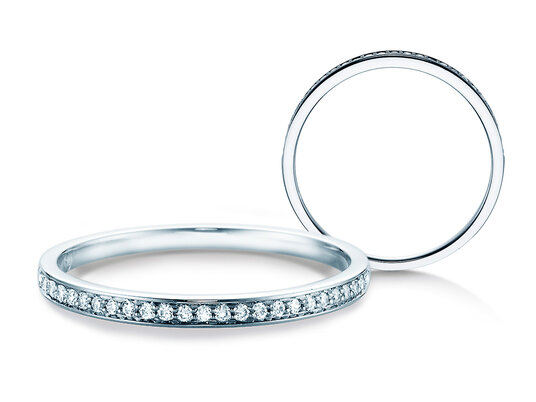 Anello di Fidanzamento Alliance-/Eternity in 9K oro bianco con diamanti 0,125ct G/SI