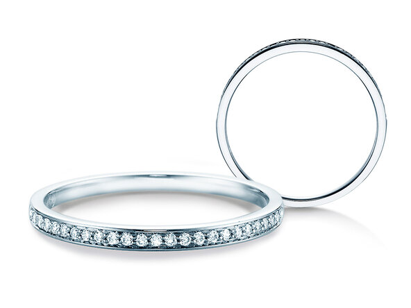Anello di Fidanzamento Alliance-/Eternityring in 18K oro bianco con diamanti 0,125ct G/SI