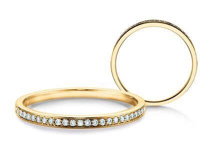 Anello di Fidanzamento Alliance-/Eternityring in 14K oro giallo con diamanti 0,21ct G/SI