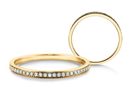 Anello di Fidanzamento Alliance-/Eternityring in 14K oro giallo con diamanti 0,125ct G/SI