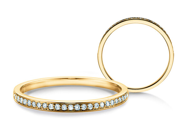 Anello di Fidanzamento Alliance-/Eternityring in 14K oro giallo con diamanti 0,21ct G/SI