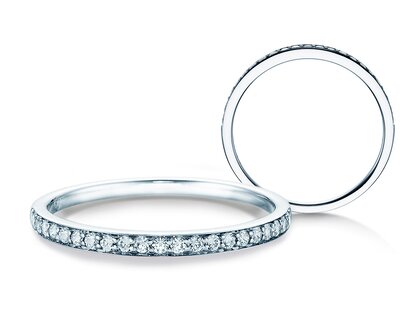 Anello di Fidanzamento Alliance-/Eternityring in 18K oro bianco con diamanti 0,21ct G/SI