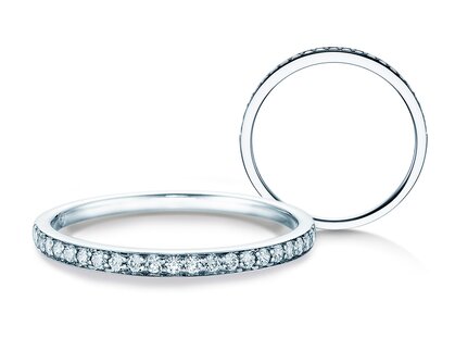 Anello di Fidanzamento Alliance-/Eternityring in platino 950/- con diamanti 0,21ct G/SI