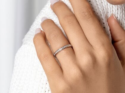 Anello di Fidanzamento Alliance-/Eternityring in 14K oro giallo con diamanti 0,30ct G/SI