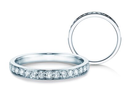 Anello di Fidanzamento Alliance-/Eternityring in platino 950/- con diamanti 0,30ct G/SI