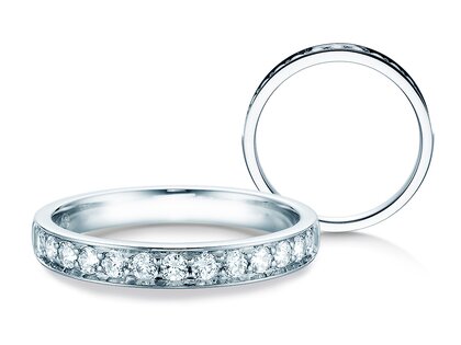 Anello di Fidanzamento Alliance-/Eternityring in 18K oro bianco con diamanti 0,39ct G/SI