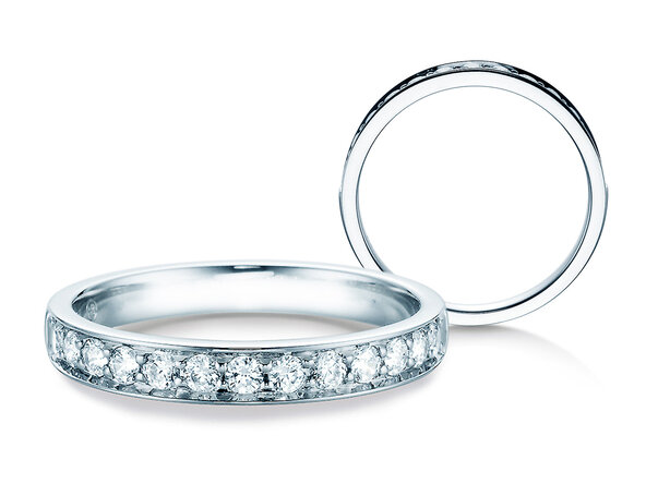 Anello di Fidanzamento Alliance-/Eternityring in 18K oro bianco con diamanti 0,39ct G/SI