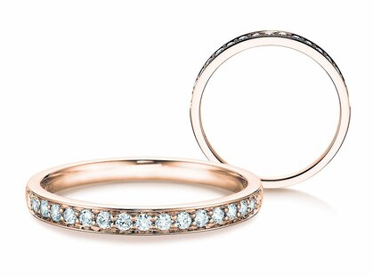 Anello di Fidanzamento Alliance-/Eternityring in 14K oro rosa con diamanti 0,255ct