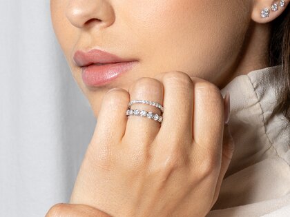 Anello di Fidanzamento Dawn in 14K oro bianco con diamanti 1,27ct G/SI