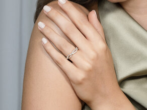 Anello di Fidanzamento Diamond Curve in 14K oro bianco con diamante 0,40ct G/SI