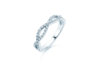 Anello di Fidanzamento Diamond Curve in 14K oro bianco con diamante 0,40ct G/SI