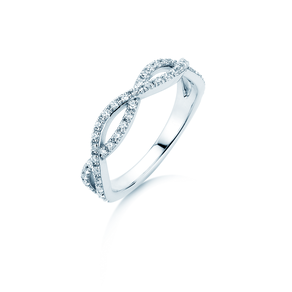 Anello di Fidanzamento Diamond Curve in 14K oro bianco con diamante 0,40ct G/SI