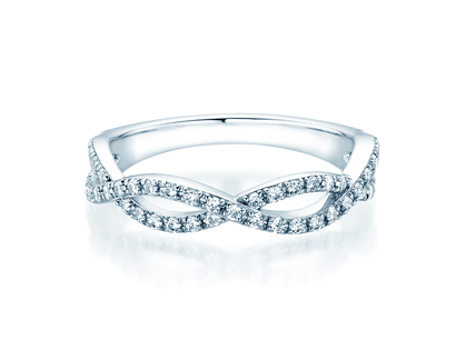 Anello di Fidanzamento Diamond Curve in 14K oro bianco con diamante 0,40ct G/SI