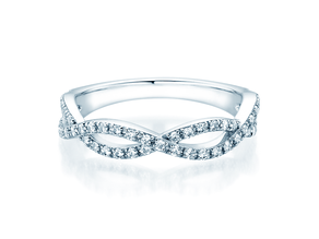 Anello di Fidanzamento Diamond Curve in 14K oro bianco con diamante 0,40ct G/SI