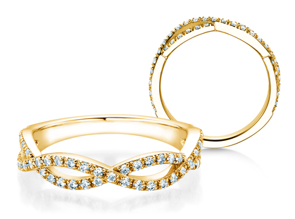 Anello di Fidanzamento Diamond Curve in 14K oro giallo con diamante 0,40ct G/SI
