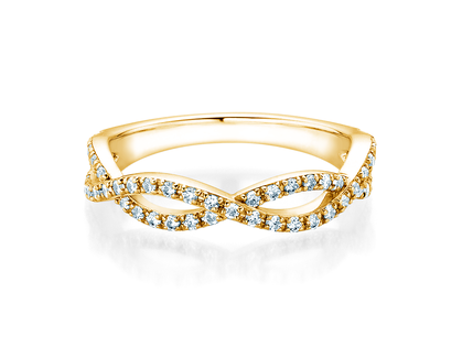 Anello di Fidanzamento Diamond Curve in 14K oro giallo con diamante 0,40ct G/SI