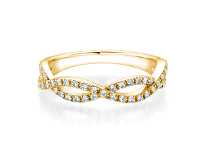 Anello di Fidanzamento Diamond Curve in 14K oro giallo con diamante 0,40ct G/SI