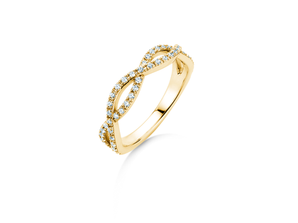 Anello di Fidanzamento Diamond Curve in 14K oro giallo con diamante 0,40ct G/SI
