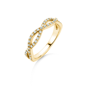 Anello di Fidanzamento Diamond Curve in 14K oro giallo con diamante 0,40ct G/SI