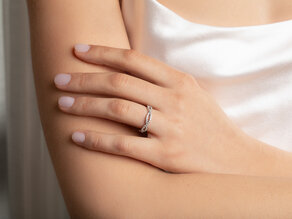 Anello di Fidanzamento Diamond Curve in 14K oro bianco con diamante 0,40ct G/SI