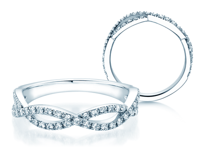 Anello di Fidanzamento Diamond Curve in 14K oro bianco con diamante 0,40ct G/SI