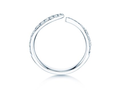 Anello di Fidanzamento Flow Pavé in 18K oro bianco con diamanti 0,51ct G/SI