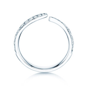 Anello di Fidanzamento Flow Pavé in 18K oro bianco con diamanti 0,51ct G/SI