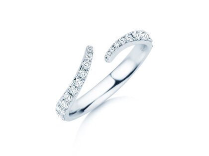 Anello di Fidanzamento Flow Pavé in 18K oro bianco con diamanti 0,51ct G/SI
