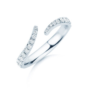Anello di Fidanzamento Flow Pavé in 18K oro bianco con diamanti 0,51ct G/SI