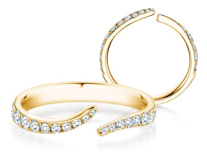 Anello di Fidanzamento Flow Pavé in 14K oro giallo con diamanti 0,51ct G/SI