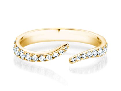 Anello di Fidanzamento Flow Pavé in 14K oro giallo con diamanti 0,51ct G/SI