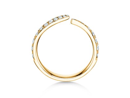 Anello di Fidanzamento Flow Pavé in 14K oro giallo con diamanti 0,51ct G/SI