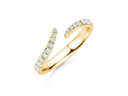 Anello di Fidanzamento Flow Pavé in 14K oro giallo con diamanti 0,51ct G/SI