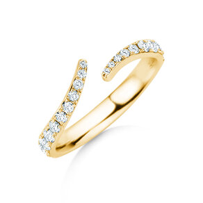 Anello di Fidanzamento Flow Pavé in 14K oro giallo con diamanti 0,51ct G/SI