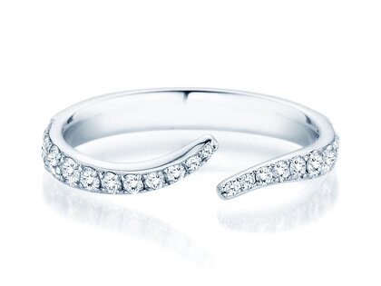 Anello di Fidanzamento Flow Pavé in 18K oro bianco con diamanti 0,51ct G/SI