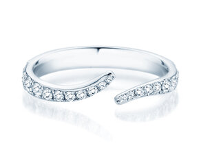 Anello di Fidanzamento Flow Pavé in 18K oro bianco con diamanti 0,51ct G/SI