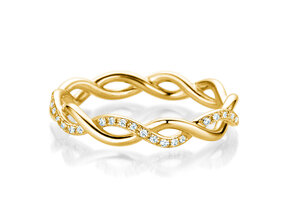 Anello di Fidanzamento Sparkling Curve in 14K oro giallo con diamanti 0,14ct G/SI