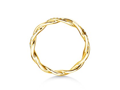 Anello di Fidanzamento Sparkling Curve in 14K oro giallo con diamanti 0,14ct G/SI