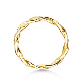 Anello di Fidanzamento Sparkling Curve in 14K oro giallo con diamanti 0,14ct G/SI