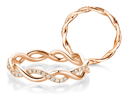 Anello di Fidanzamento Sparkling Curve in 14K oro rosa