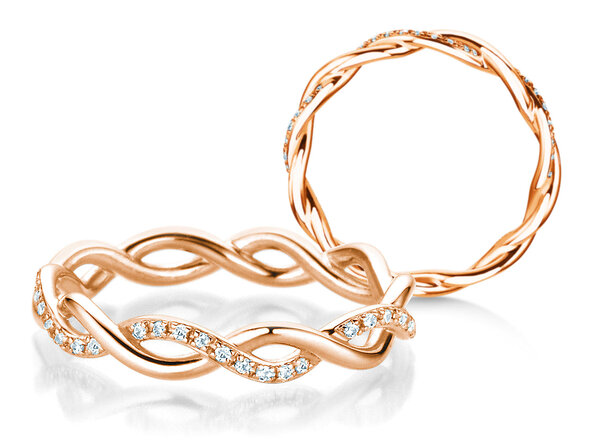 Anello di Fidanzamento Sparkling Curve in 14K oro rosa