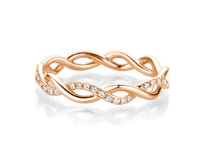 Anello di Fidanzamento Sparkling Curve in 14K oro rosa