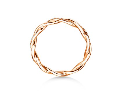Anello di Fidanzamento Sparkling Curve in 14K oro rosa