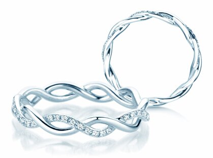 Anello di Fidanzamento Sparkling Curve in platino