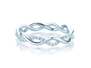 Anello di Fidanzamento Sparkling Curve in 14K oro bianco con diamanti 0,14ct G/SI